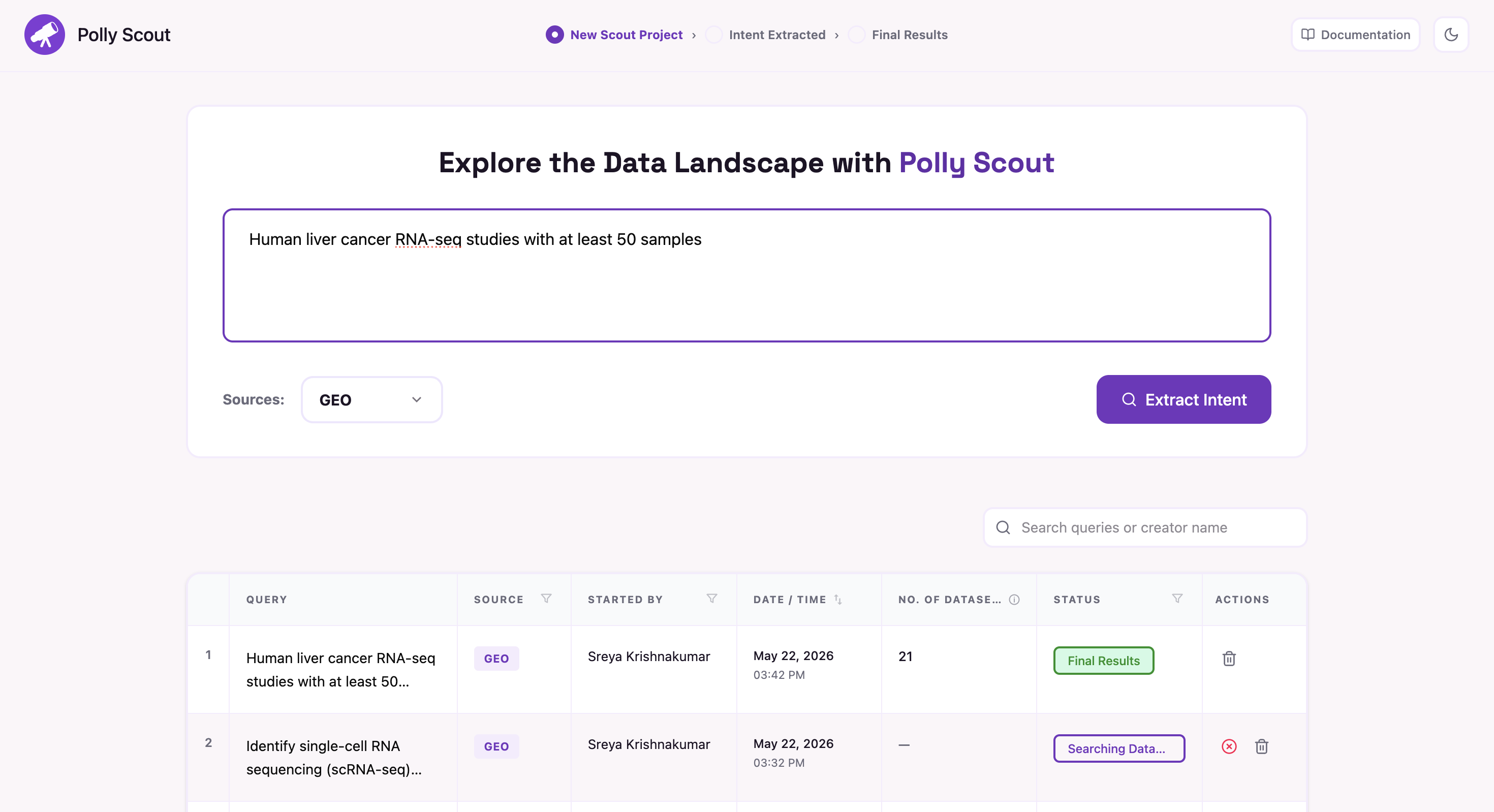 Scout Landing Page